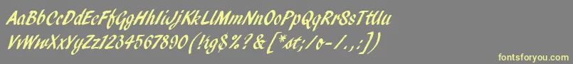 PendryScriptLetPlain Font – Yellow Fonts on Gray Background