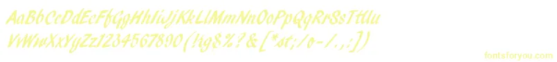 PendryScriptLetPlain Font – Yellow Fonts on White Background