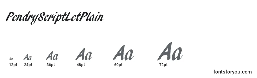 PendryScriptLetPlain Font Sizes