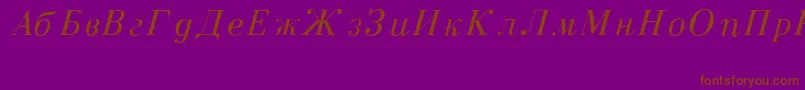 CzarItalic Font – Brown Fonts on Purple Background