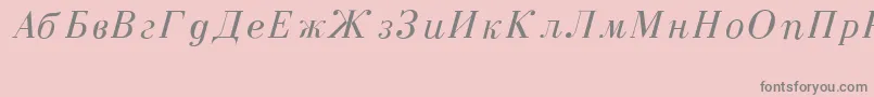 フォントCzarItalic – ピンクの背景に灰色の文字