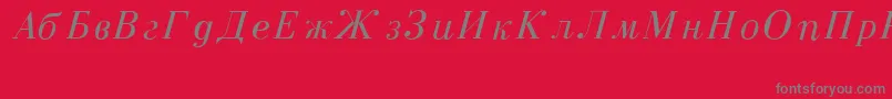 CzarItalic Font – Gray Fonts on Red Background