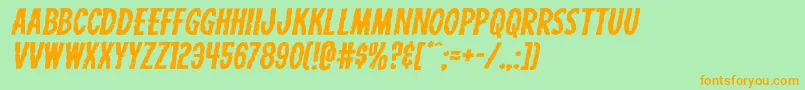 Carnivalcorpseexpandital Font – Orange Fonts on Green Background