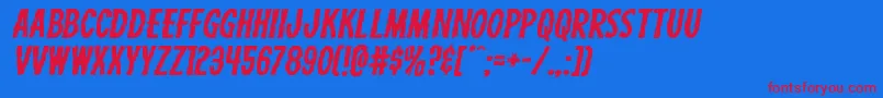 Carnivalcorpseexpandital Font – Red Fonts on Blue Background