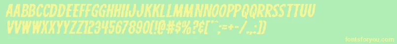 Carnivalcorpseexpandital Font – Yellow Fonts on Green Background