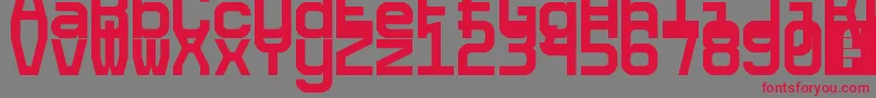 フォント5cetaMono – 赤い文字の灰色の背景