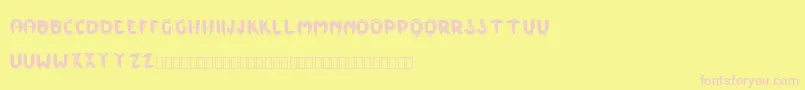 MlRoxyInitialsKk Font – Pink Fonts on Yellow Background