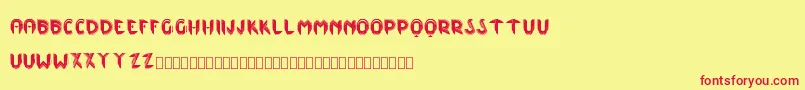 MlRoxyInitialsKk Font – Red Fonts on Yellow Background