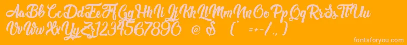 TheWestGate-Schriftart – Rosa Schriften auf orangefarbenem Hintergrund