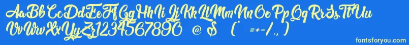 TheWestGate Font – Yellow Fonts on Blue Background