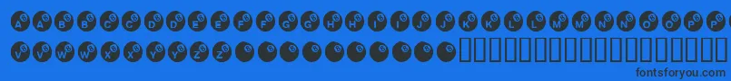 KrEightBall Font – Black Fonts on Blue Background