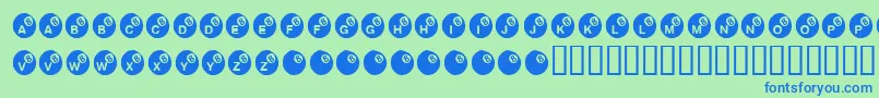 KrEightBall Font – Blue Fonts on Green Background