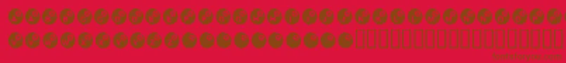 KrEightBall Font – Brown Fonts on Red Background