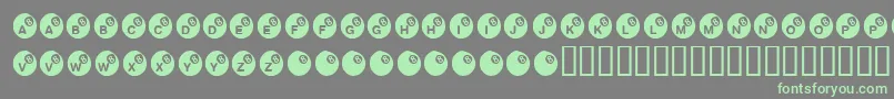 KrEightBall Font – Green Fonts on Gray Background