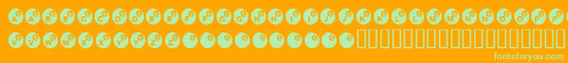 KrEightBall Font – Green Fonts on Orange Background