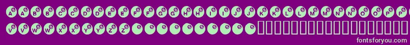 KrEightBall-Schriftart – Grüne Schriften auf violettem Hintergrund