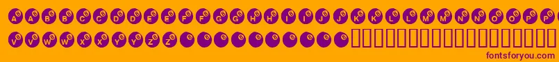 KrEightBall Font – Purple Fonts on Orange Background