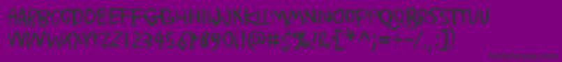 Fonte TrashMoreTrash – fontes pretas em um fundo violeta