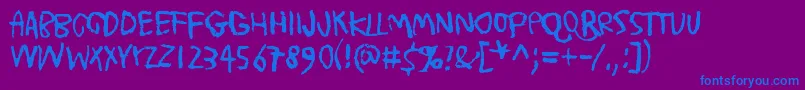 TrashMoreTrash Font – Blue Fonts on Purple Background