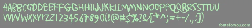 TrashMoreTrash-Schriftart – Grüne Schriften auf grauem Hintergrund