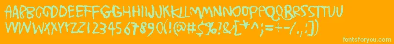 TrashMoreTrash Font – Green Fonts on Orange Background