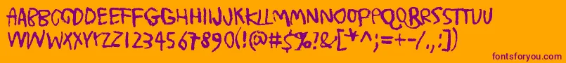 More about TrashMoreTrash Font TrashMoreTrash Font – Purple Fonts on Orange Background