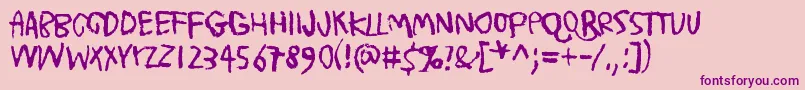 TrashMoreTrash Font – Purple Fonts on Pink Background