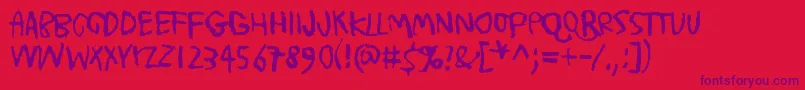 フォントTrashMoreTrash – 赤い背景に紫のフォント