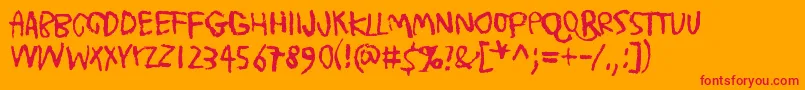 TrashMoreTrash Font – Red Fonts on Orange Background