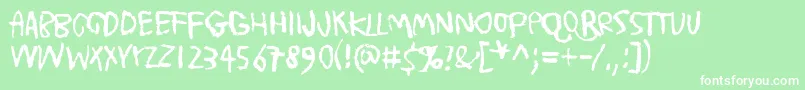 TrashMoreTrash Font – White Fonts on Green Background