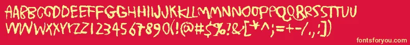 TrashMoreTrash Font – Yellow Fonts on Red Background