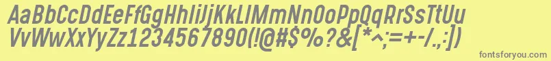 GotchaGothicItalic Font – Gray Fonts on Yellow Background