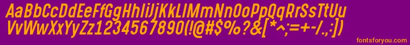 GotchaGothicItalic Font – Orange Fonts on Purple Background