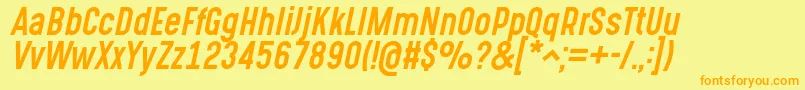 GotchaGothicItalic-Schriftart – Orangefarbene Schriften auf gelbem Hintergrund