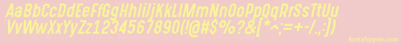 GotchaGothicItalic Font – Yellow Fonts on Pink Background