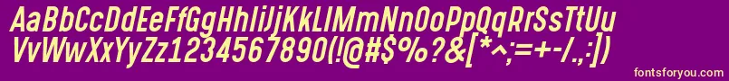 GotchaGothicItalic Font – Yellow Fonts on Purple Background