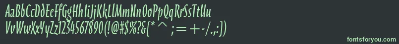 Шрифт ScarboroughitcTt – зелёные шрифты на чёрном фоне