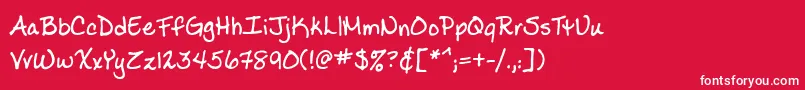 Ladylike Font – White Fonts on Red Background