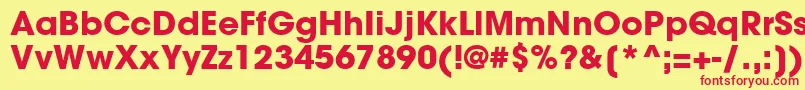 ItcAvantGardeGothicLtBold-fontti – punaiset fontit keltaisella taustalla