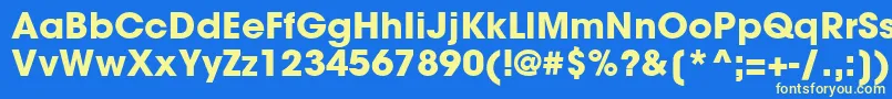 ItcAvantGardeGothicLtBold-fontti – keltaiset fontit sinisellä taustalla