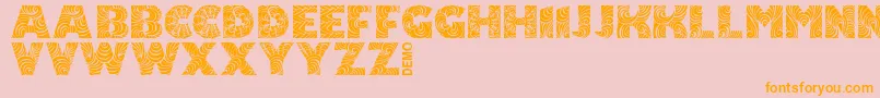 SimplaDemo-Schriftart – Orangefarbene Schriften auf rosa Hintergrund