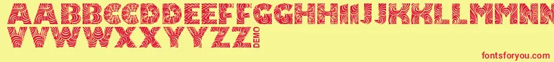 SimplaDemo Font – Red Fonts on Yellow Background