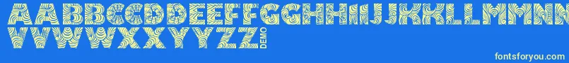 SimplaDemo Font – Yellow Fonts on Blue Background