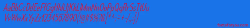 MesmerizeCdLtIt Font – Red Fonts on Blue Background