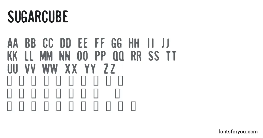 Schriftart Sugarcube – Alphabet, Zahlen, spezielle Symbole