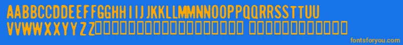 Sugarcube Font – Orange Fonts on Blue Background