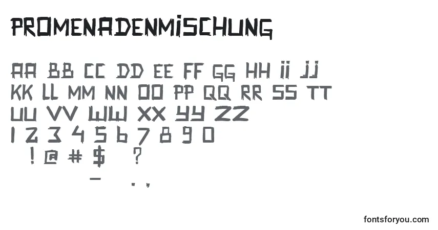 Schriftart Promenadenmischung – Alphabet, Zahlen, spezielle Symbole