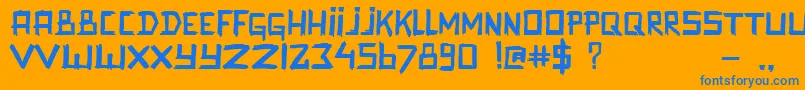 Promenadenmischung Font – Blue Fonts on Orange Background