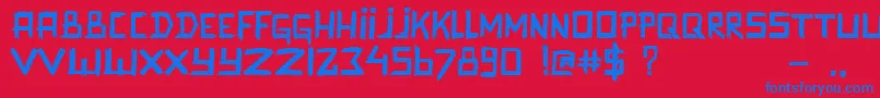 フォントPromenadenmischung – 赤い背景に青い文字