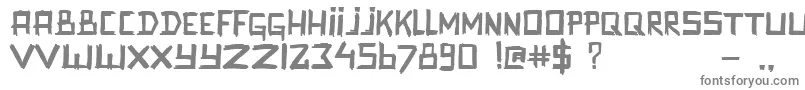 Promenadenmischung-fontti – harmaat kirjasimet valkoisella taustalla